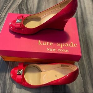Kate Spade Glossy Red Wedges